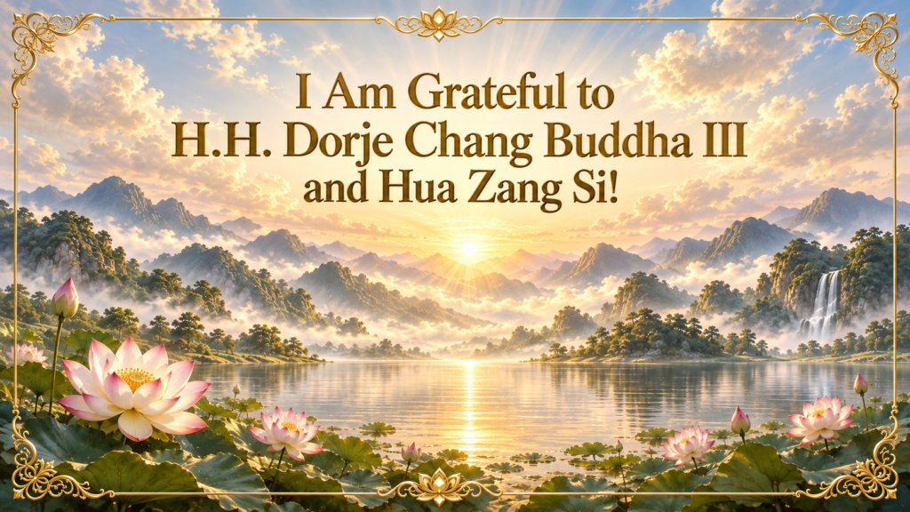 I Am Grateful to H.H. Dorje Chang Buddha III and Hua Zang Si!